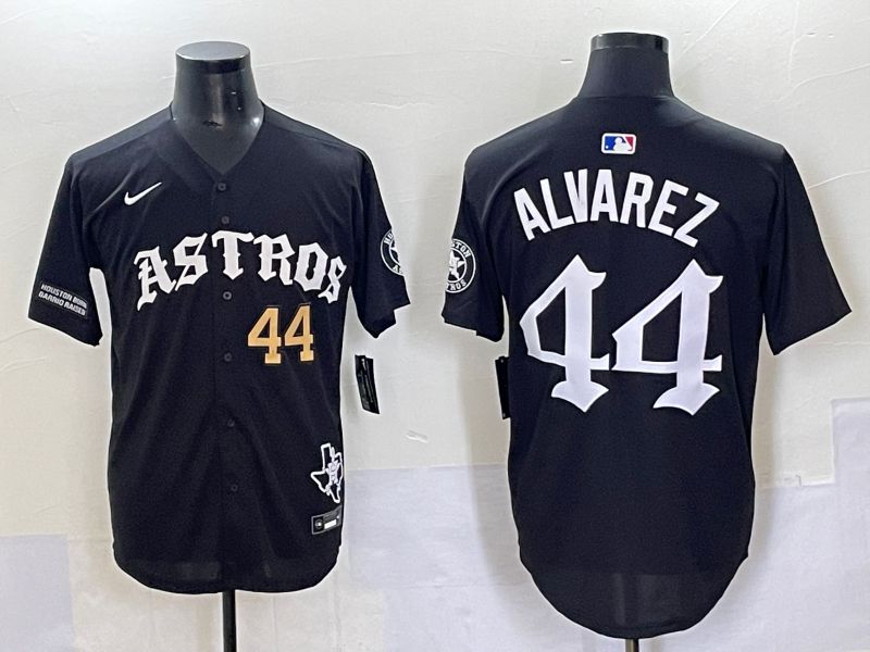 Men 2025 Houston Astros #44 Alvarez Black Seven generations Joint Name Nike MLB Jersey style 5